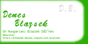 denes blazsek business card